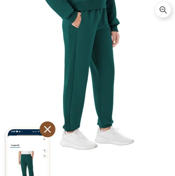 Members Mark Women's Fleece Lined Sweatpants Joggers, M, Dark Green, Warm! - Picture 3 of 9
